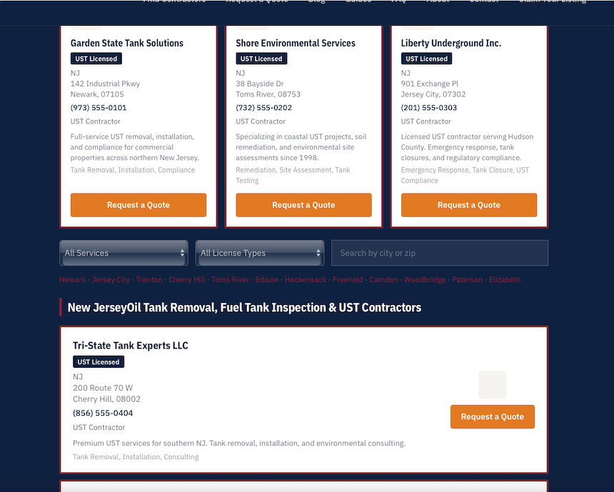 Featured placement, state page view